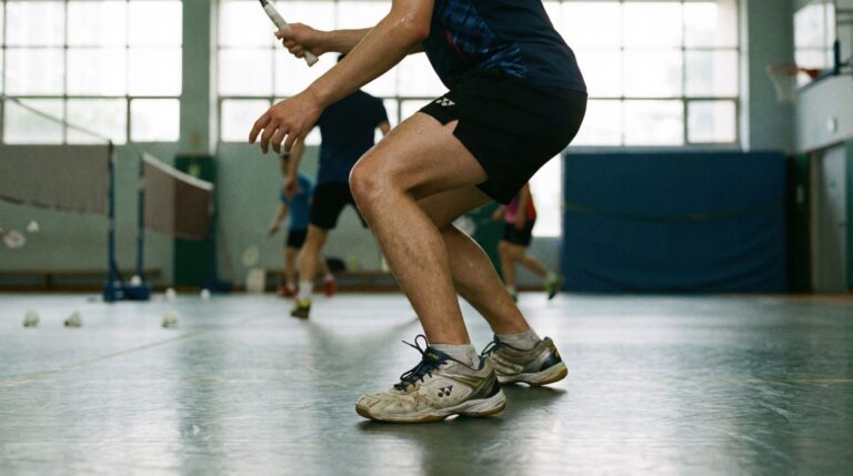 Placement des pieds au badminton