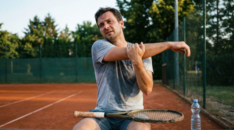 Souplesse du haut du corps sport raquette