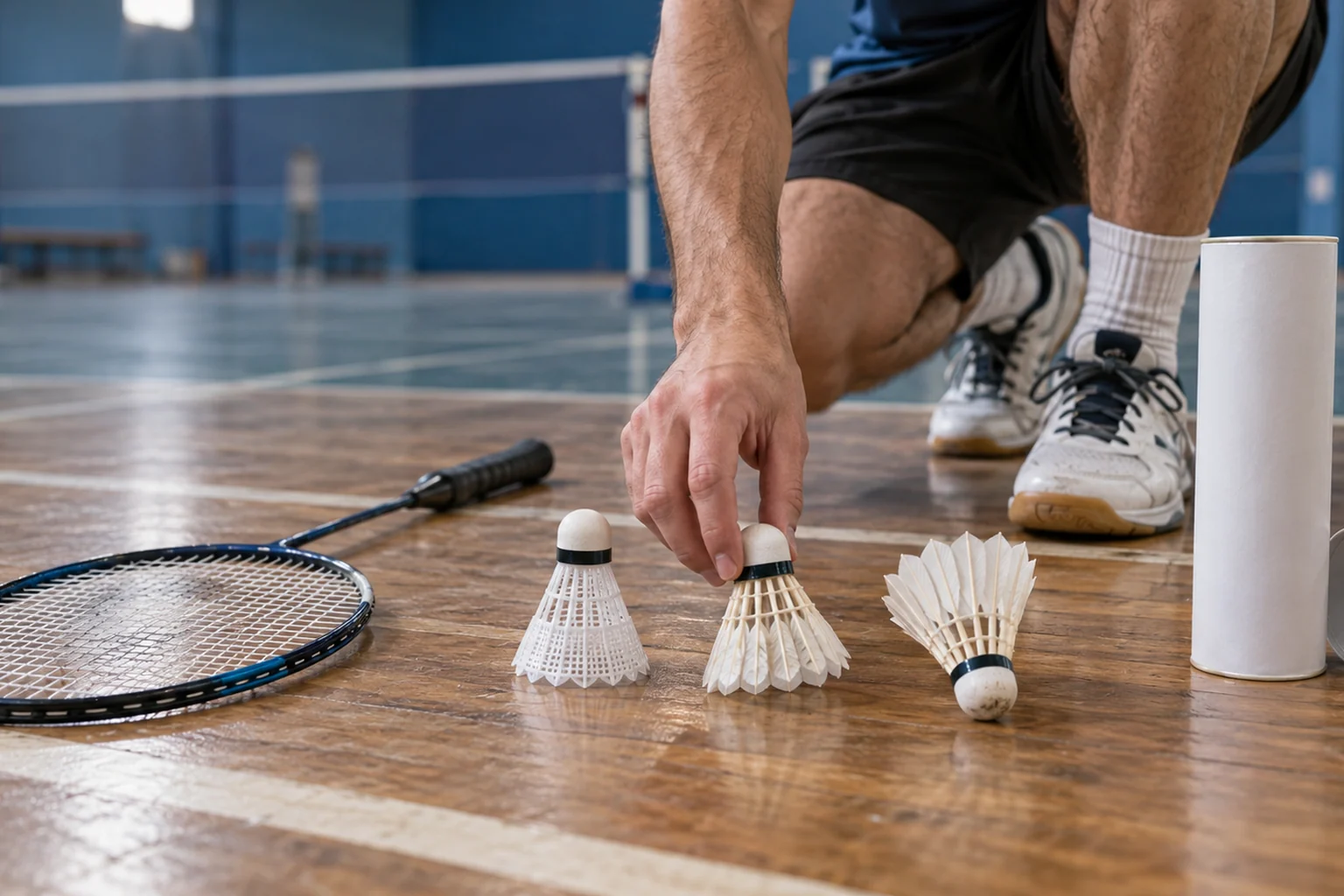 Volants de badminton pour club et entraînement : bien choisir entre nylon, hybride et plumes